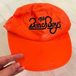 Sold Vintage The Beach Boys 1980s neon, orange trucker hat, baseball cap sna